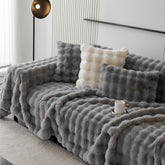 Manta para Sofá Pelo Felpudo Antiderrapante para Inverno | Fur - Manta para Sofá Pelo Felpudo Antiderrapante para Inverno | Fur - Branco / 45x45 cm - Capa Travesseiro - Polideia